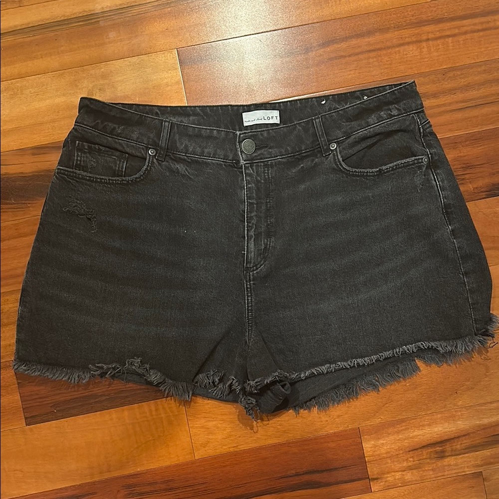 Loft Black Black Denim Women Shorts Size 32 14
